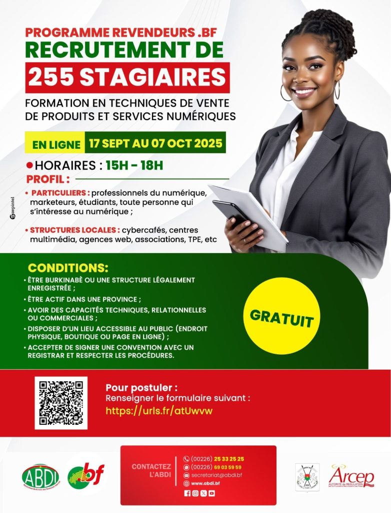 Mise en place d’un réseau national de revendeurs du nom de domaine « .bf »