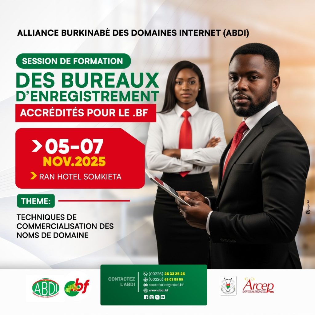 Session de formation au profit des Bureaux d’Enregistrement accrédités pour le .BF !