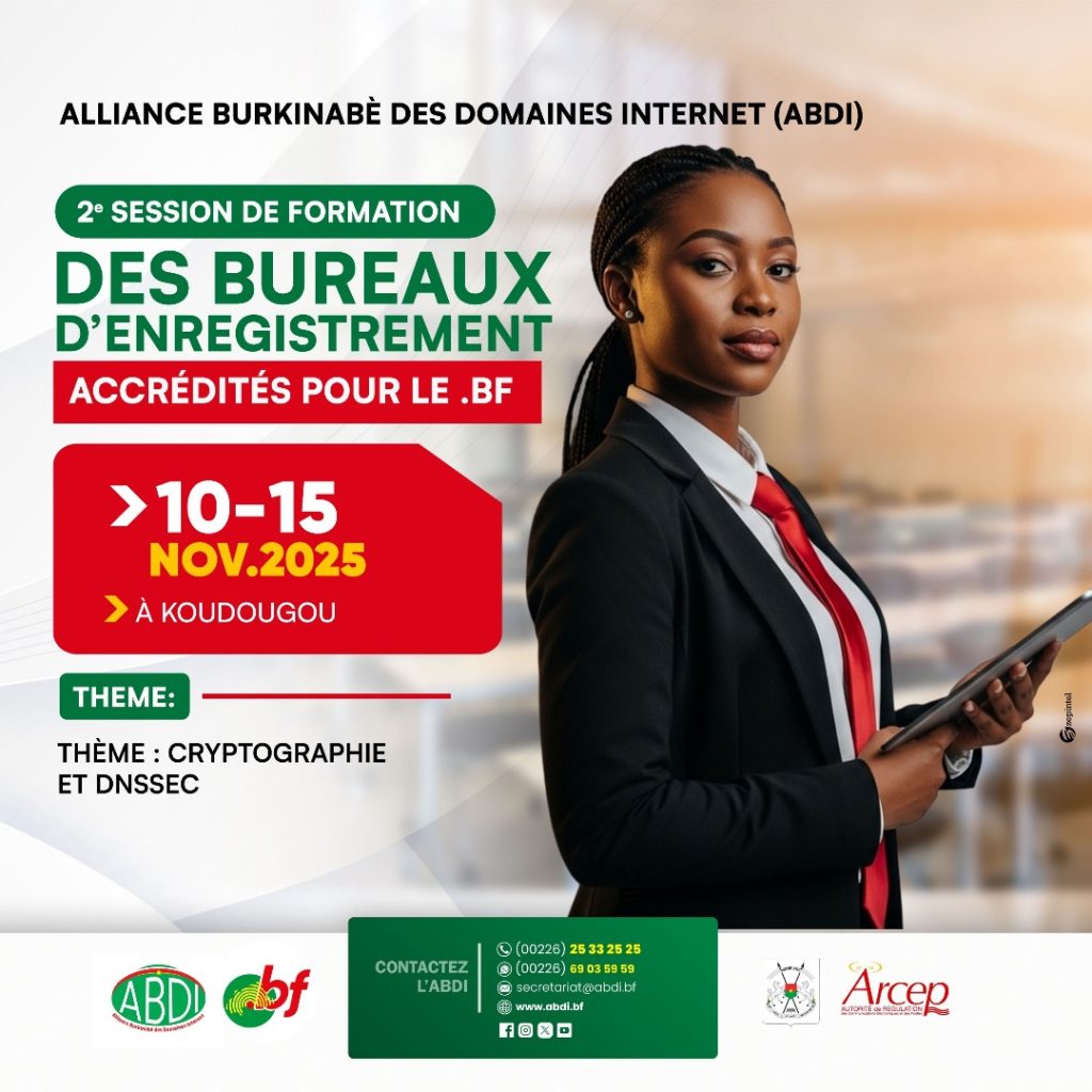 2e Session de formation des bureaux d'enregistrement accrédités pour le .bf